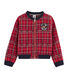 Collegejacke aus Tartanstrick Mädchen