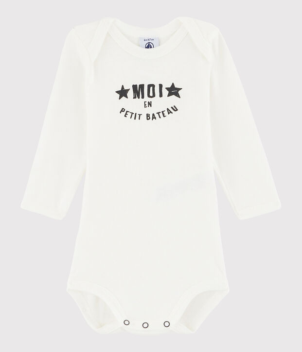 Lang&auml;rmeliger Baby-Body M&auml;dchen/Jungen weiss