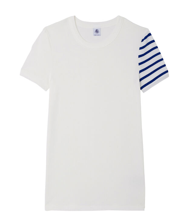 Damen-T-Shirt aus Original-Rippstrick weiss