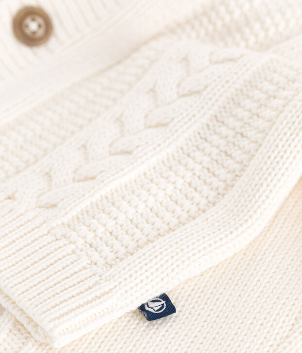Baby-Cardigan aus Baumwolle weiss
