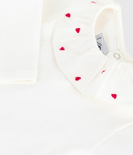 Baby-Body mit Rollkragen aus einfarbiger Baumwolle  weiss MARSHMALLOW