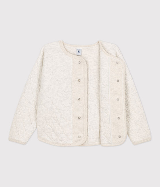 Kinder-Cardigan aus Doppeljersey für Mädchen beige MONTELIMAR CHINE