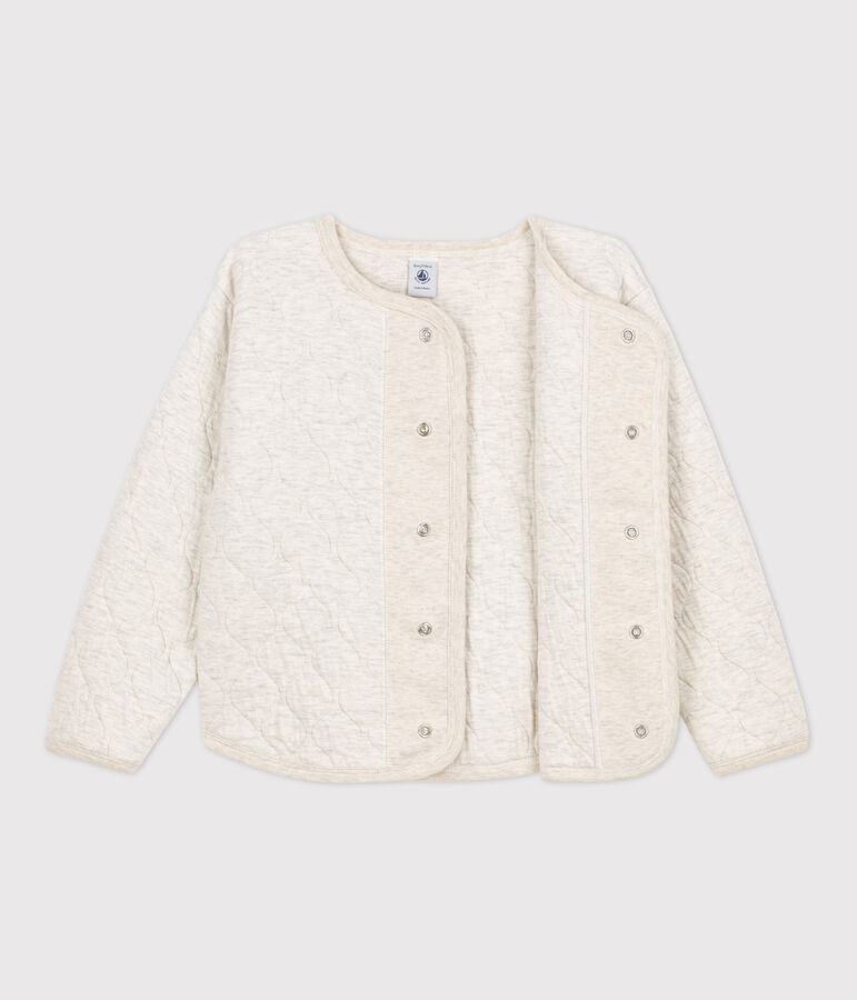 Kinder-Cardigan aus Doppeljersey f&uuml;r M&auml;dchen beige MONTELIMAR CHINE