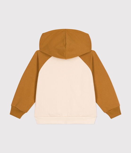 Kinder-Sweatshirt mit Kapuze aus Molton für Jungen beige AVALANCHE/ CUIVRE