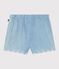 Baby-Shorts aus besticktem Chambray blau BLEU CLAIR