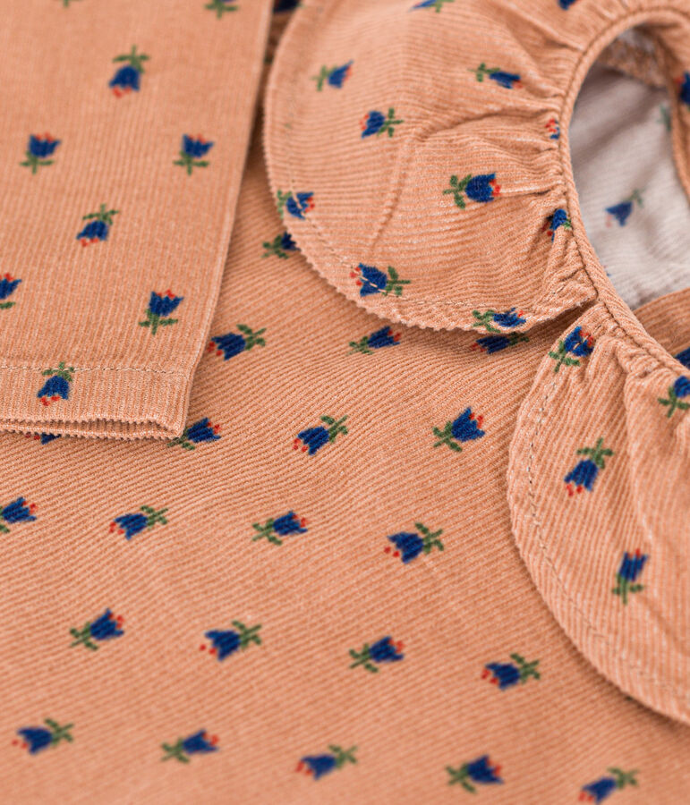 Lang&auml;rmelige Baby-Bluse aus Nicki rosa/vielfarbig