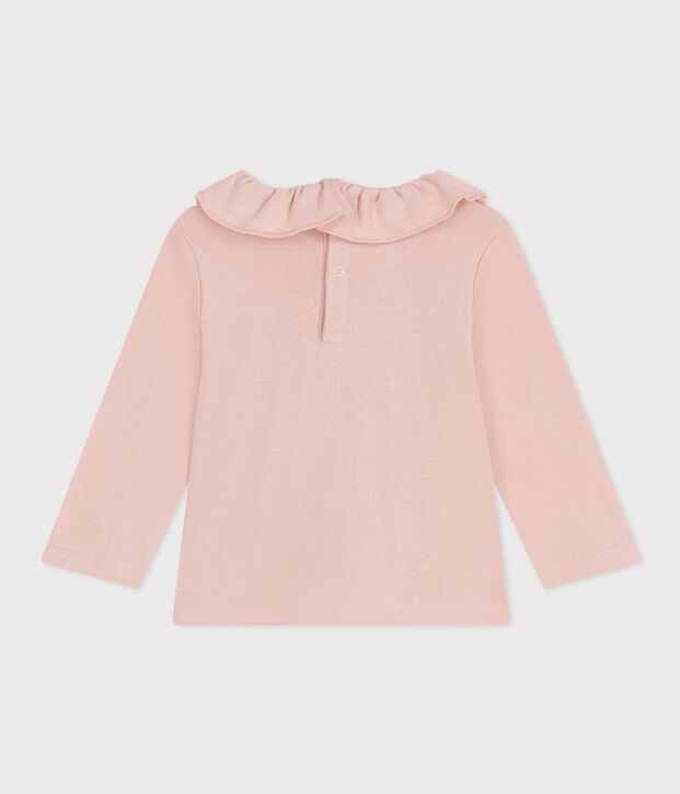 Lang&auml;rmelige Babybluse aus Baumwolle rosa
