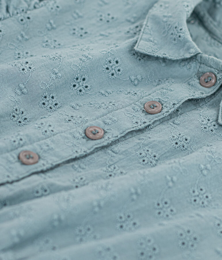 Kinderkleid in Broderie Anglaise f&uuml;r M&auml;dchen blau