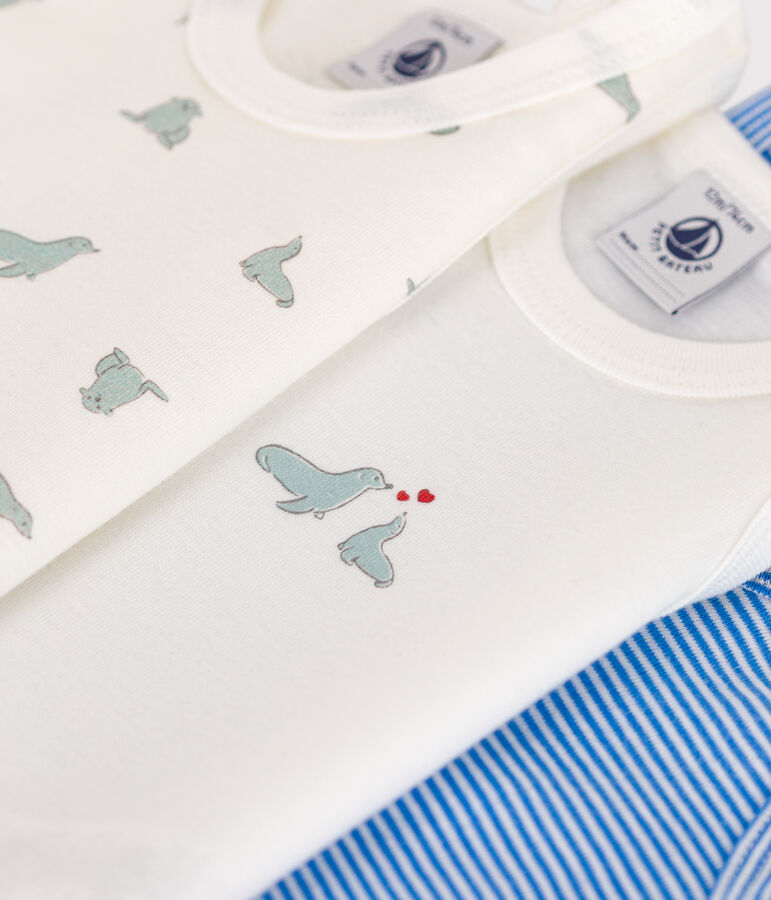 3er-Set &auml;rmellose Baby-Bodys aus bedruckter Baumwolle vielfarbig