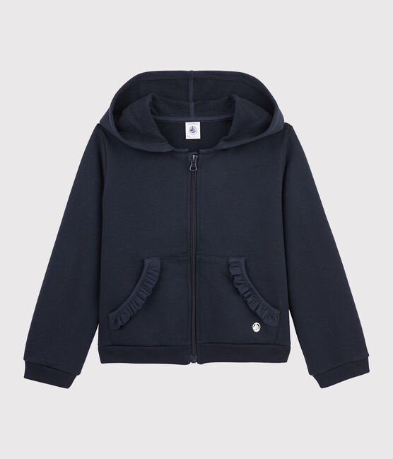 Kinder-Kapuzensweatshirt aus Molton für Mädchen blau SMOKING