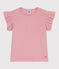 Kurzärmeliges Kinder-T-Shirt aus einfarbiger Baumwolle rosa CHARME