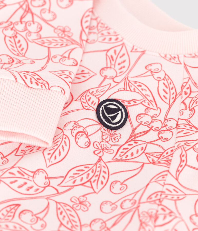 Kinder-Sweatshirt aus bedruckter Baumwolle rosa/rot