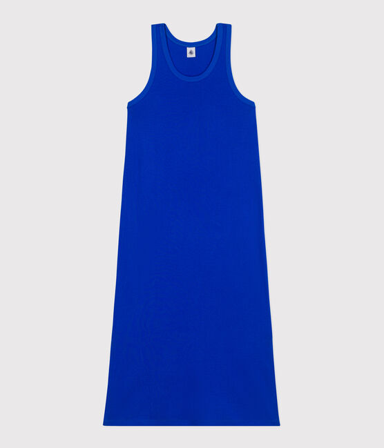 Damen Tanktop-Kleid in Midilänge aus Baumwolle blau PERSE