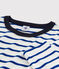 Damen-T-Shirt aus Baumwolle mit Rundhalsausschnitt weiss MARSHMALLOW/blau SURF