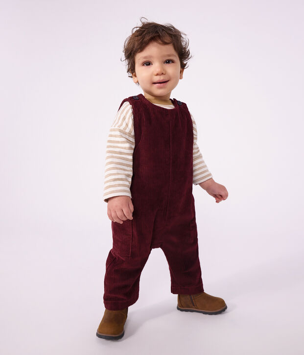 Langer Baby-Overall aus einfarbigem Nicki TRUFFE
