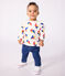 Langärmeliges Baby-T-Shirt aus Baumwolle mit Schiffchenmuster MILK/ MULTICO