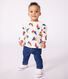 Langärmeliges Baby-T-Shirt aus Baumwolle mit Schiffchenmuster
