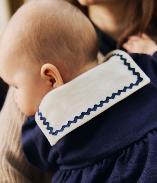 Baby-Kleid im Marine-Look mit Matrosenkragen und Leggings aus Baumwolle blau/naturfarben