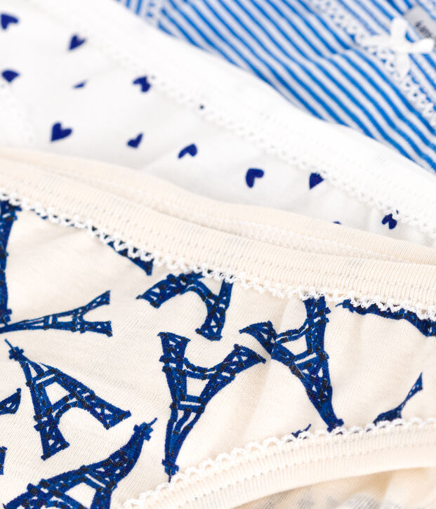 3er-Set Kinder-Slips aus Baumwolle mit Paris-Motiv vielfarbig