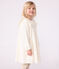 Langärmeliges Kinder-Kleid aus einfarbigem Fein-Cord. naturfarben MILK/ ARGENT
