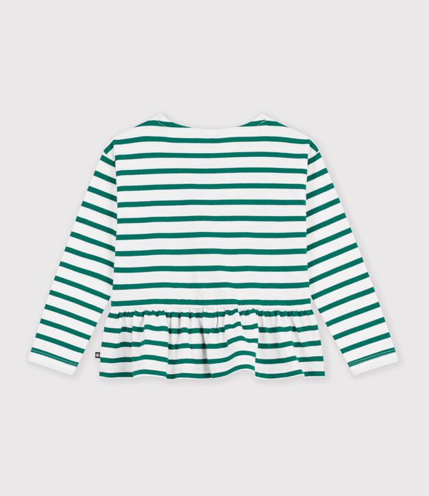Kinder-Streifenshirt Marini&egrave;re aus Baumwolle gr&uuml;n/gr&uuml;n