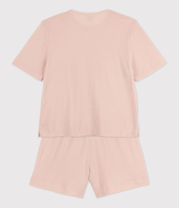 Kurzpyjama aus Baumwolle f&uuml;r Damen rosa