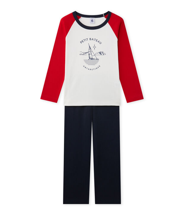 Bedruckter Jungen-Schlafanzug blau/weiss/rot