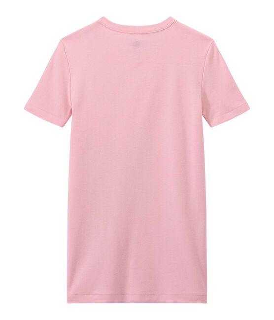 Damen-T-Shirt aus Original-Rippstrick rosa BABYLONE