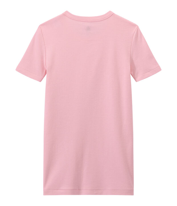 Damen-T-Shirt aus Original-Rippstrick rosa