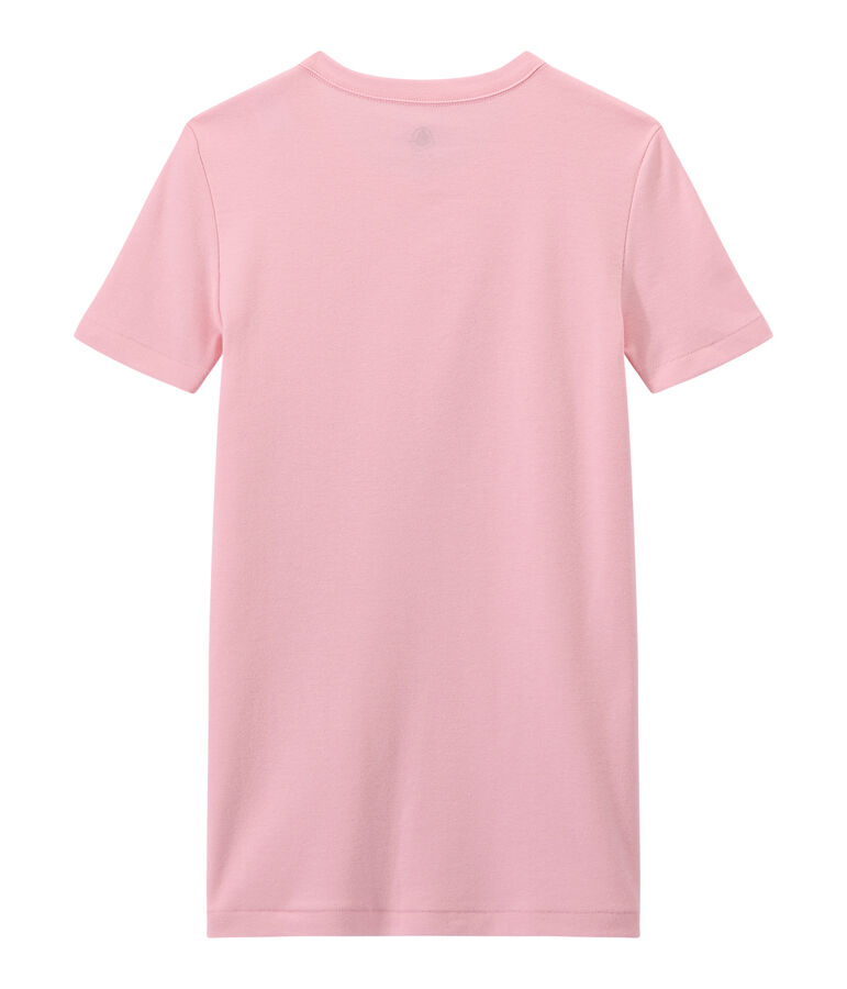 Damen-T-Shirt aus Original-Rippstrick rosa BABYLONE
