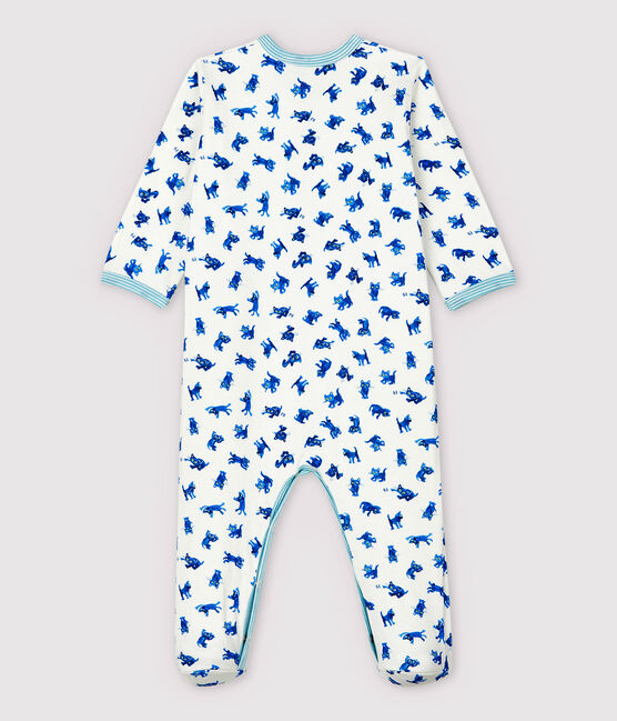 Baby-Strampler aus Doppeljersey mit Kätzchen-Motiv weiss MARSHMALLOW/weiss MULTICO
