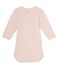 Langärmeliger Baby-Mädchen-Body aus Wolle/Baumwolle rosa VIENNE/rosa GRETEL