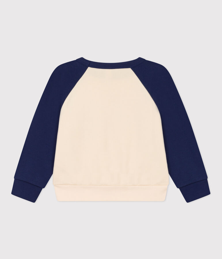 Kinder-Sweatshirt aus Molton blau/naturfarben