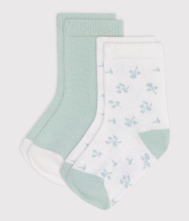 2 Paar Baby-Socken aus Baumwolle mit Blumenmuster vielfarbig