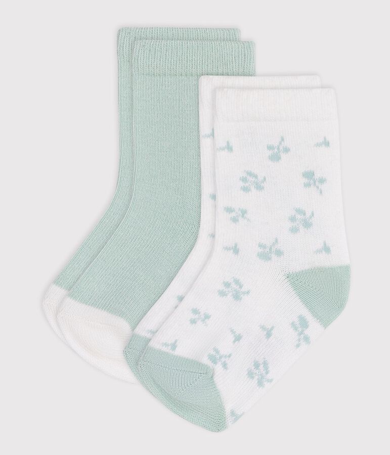 2 Paar Baby-Socken aus Baumwolle mit Blumenmuster variante 1