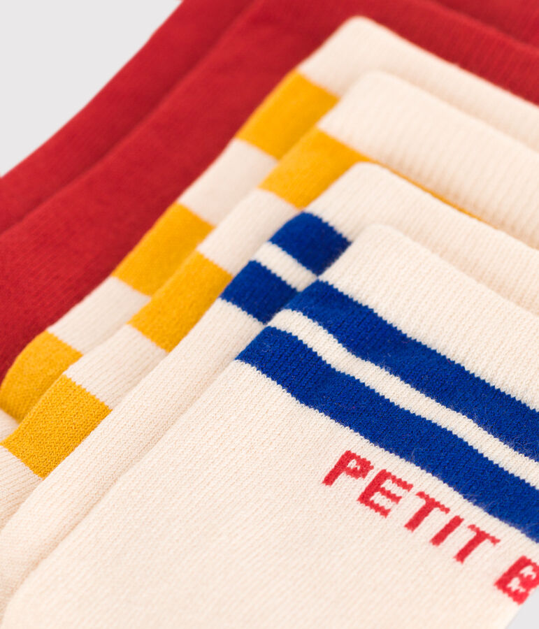 3er-Set gestreifte Kindersocken aus Baumwolle vielfarbig