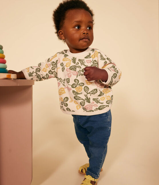 Baby-Sweatshirt aus Molton weiss AVALANCHE/ MULTICO