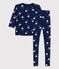 Still-Pyjama Tajinebanane × Petit Bateau blau MEDIEVAL/weiss MULTICO