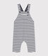 Lange Baby-Latzhose aus gestreiftem dickem Jersey