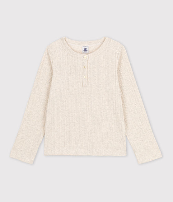 Kinder-T-Shirt aus Baumwolle für Mädchen beige MONTELIMAR CHINE