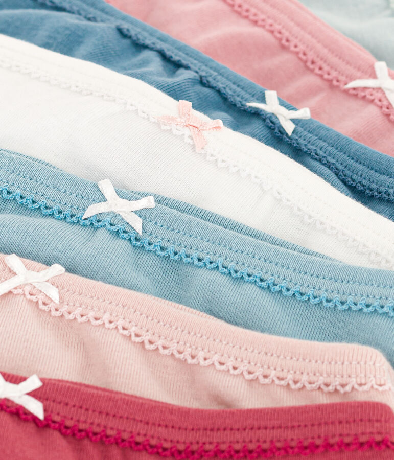 7er-Set einfarbige Slips aus Baumwolle f&uuml;r M&auml;dchen vielfarbig