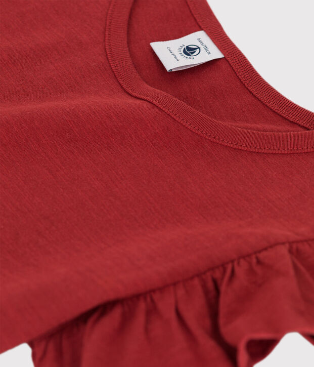 Kurz&auml;rmeliges T-Shirt aus Baumwolle f&uuml;r M&auml;dchen braun