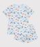 Kinder-Kurzpyjama aus Baumwolle mit leuchtendem Muster blau/vielfarbig