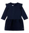 Langärmeliges Babykleid aus Materialmix für Mädchen blau SMOKING/weiss MARSHMALLOW