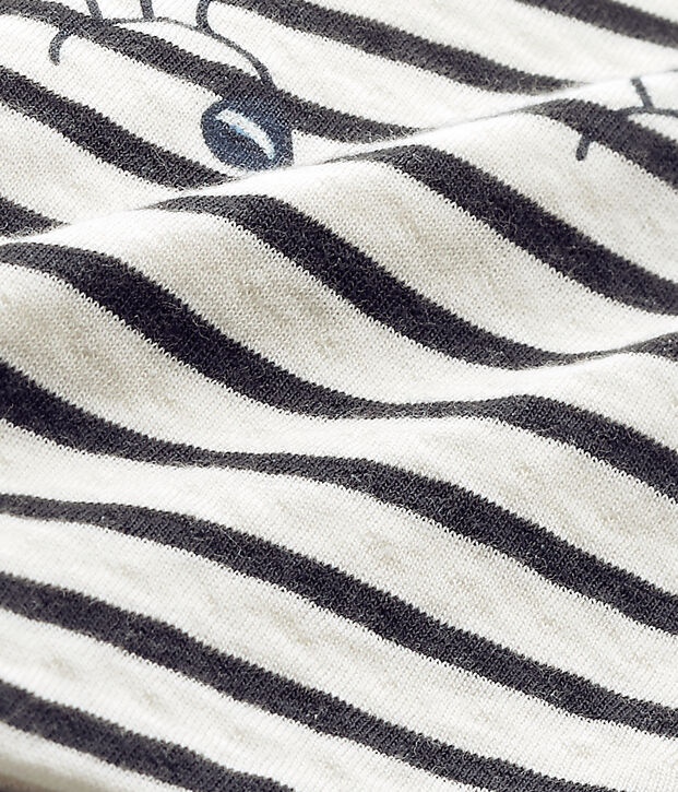 Set Maske und Beutel aus gedoppeltem Jersey blau/weiss