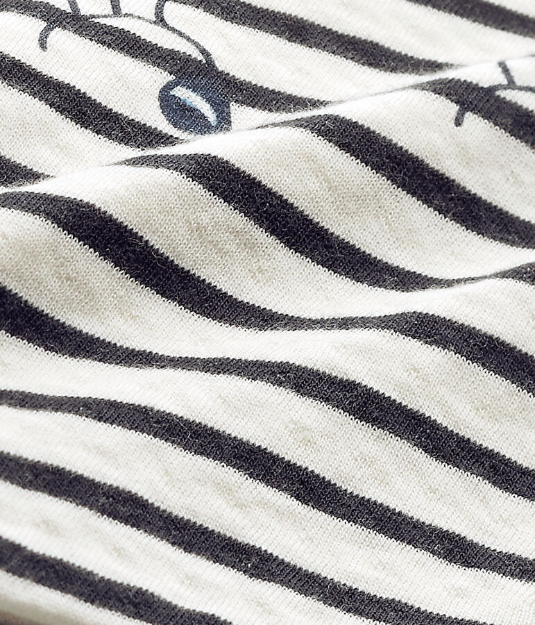 Set Maske und Beutel aus gedoppeltem Jersey blau/weiss