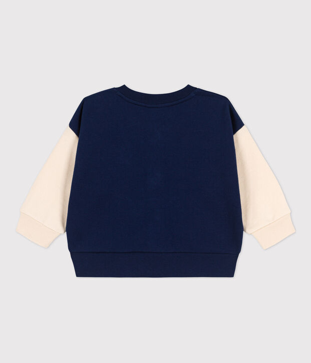 Baby-Teddy aus Molton blau/naturfarben