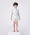 Kinder-Kurzpyjama zum Verkleiden aus Baumwolle mit Dinos weiss MARSHMALLOW/weiss MULTICO