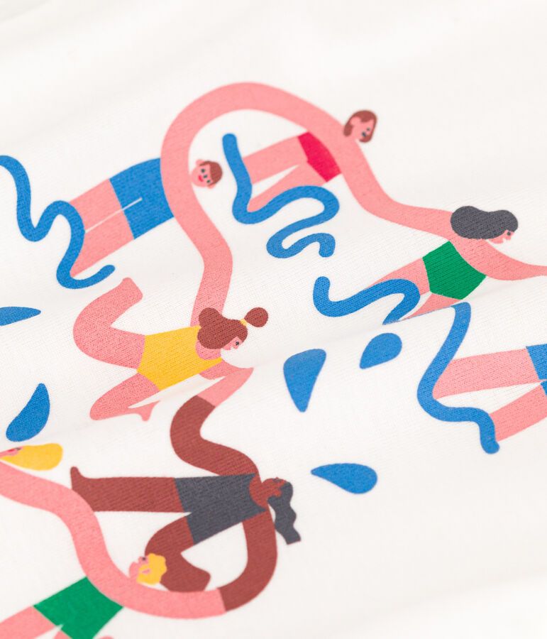 Baby-T-Shirt Petit Bateau &times; Water Family weiss