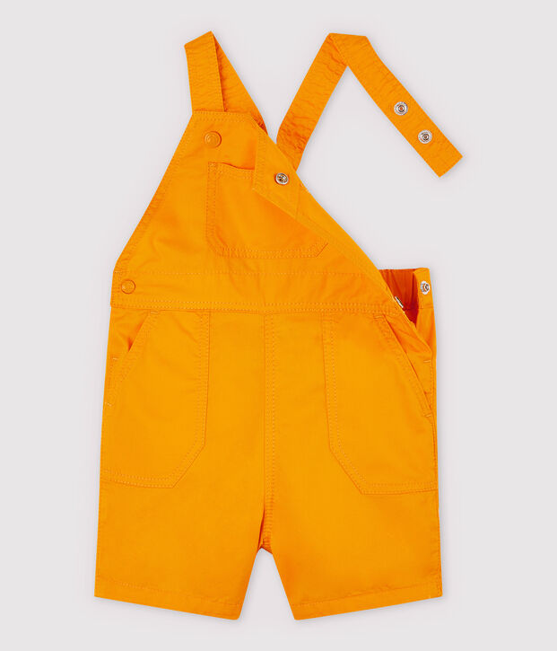 Kurze Baby-Latzhose aus Sergestoff f&uuml;r Jungen gelb